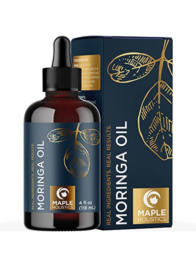 Maple Holistics Moringa Oil For Hair Skin And Nails - Highly Absorbent Moringa Oleifera Hair Oil Treatment And Anti Aging Serum For Face Care And Body Moisturizer For Dry Skin Care Plus Hydrating Serum For Hair - Image 1