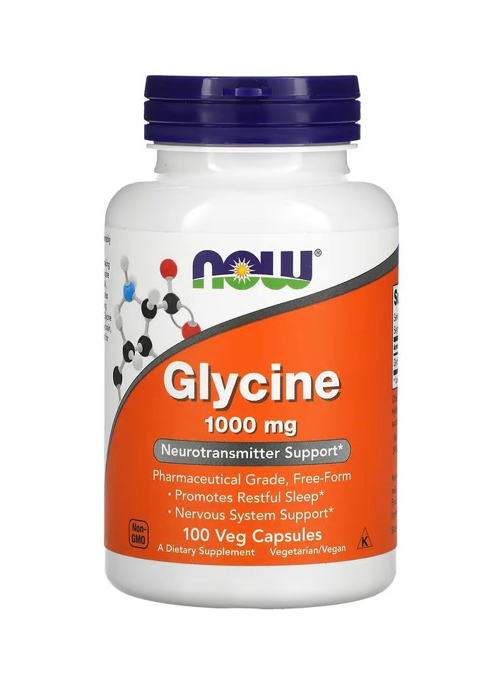 now Glycine 1,000 mg 100 Veg Capsules - Image 1