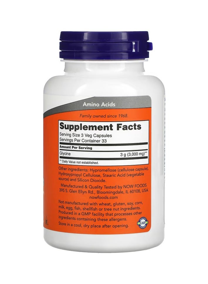 now Glycine 1,000 mg 100 Veg Capsules - Image 2
