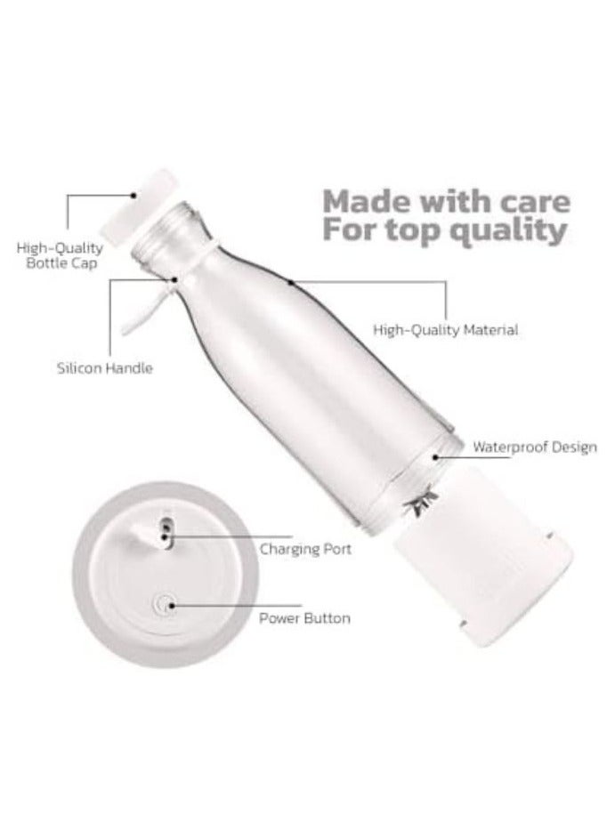 بيتشو خلاط صغير محمول، خلاط صغير محمول متعدد الوظائف للمشروبات والعصائر مثالي للرياضة والسفر والمغامرات الخارجية سعة 420 مل 40 وات أبيض - Image 5