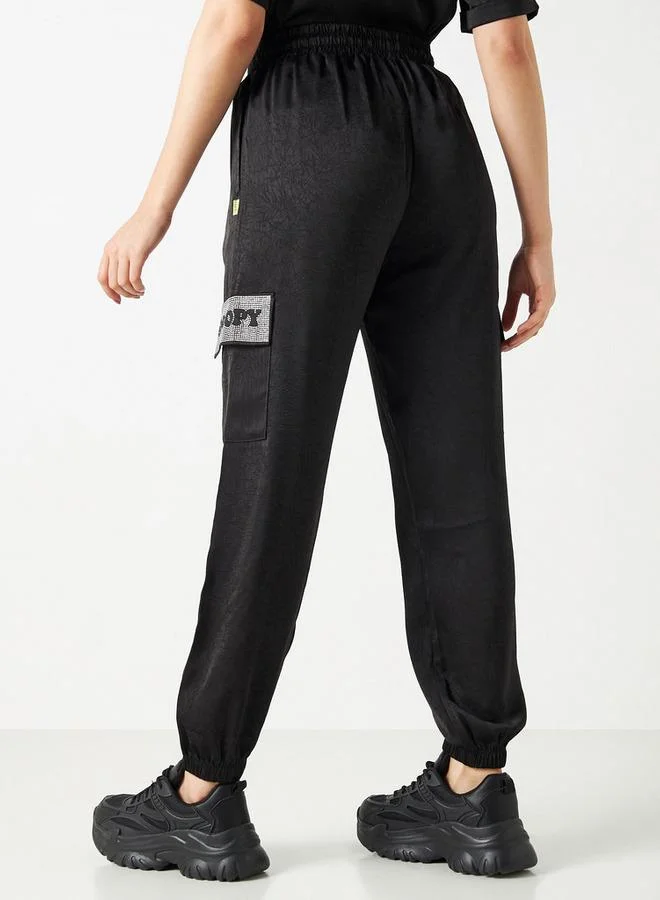SP Characters Snoopy Embellished Cargo Joggers with Drawstring Closure
