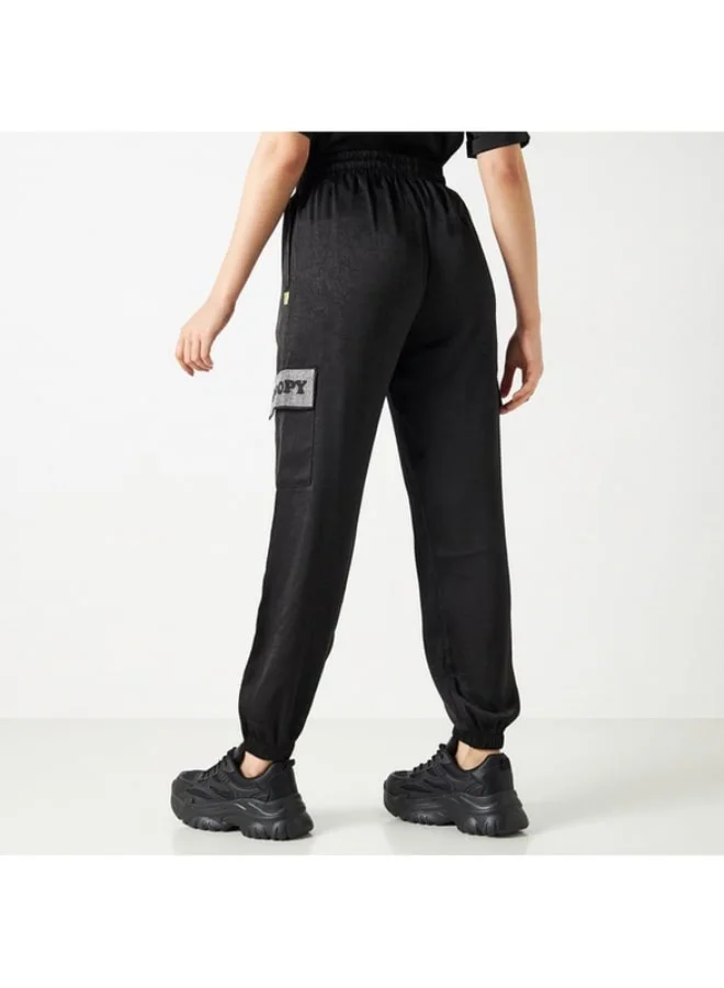 SP Characters Snoopy Embellished Cargo Joggers with Drawstring Closure