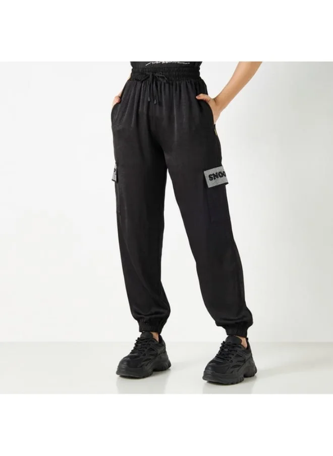 SP Characters Snoopy Embellished Cargo Joggers with Drawstring Closure