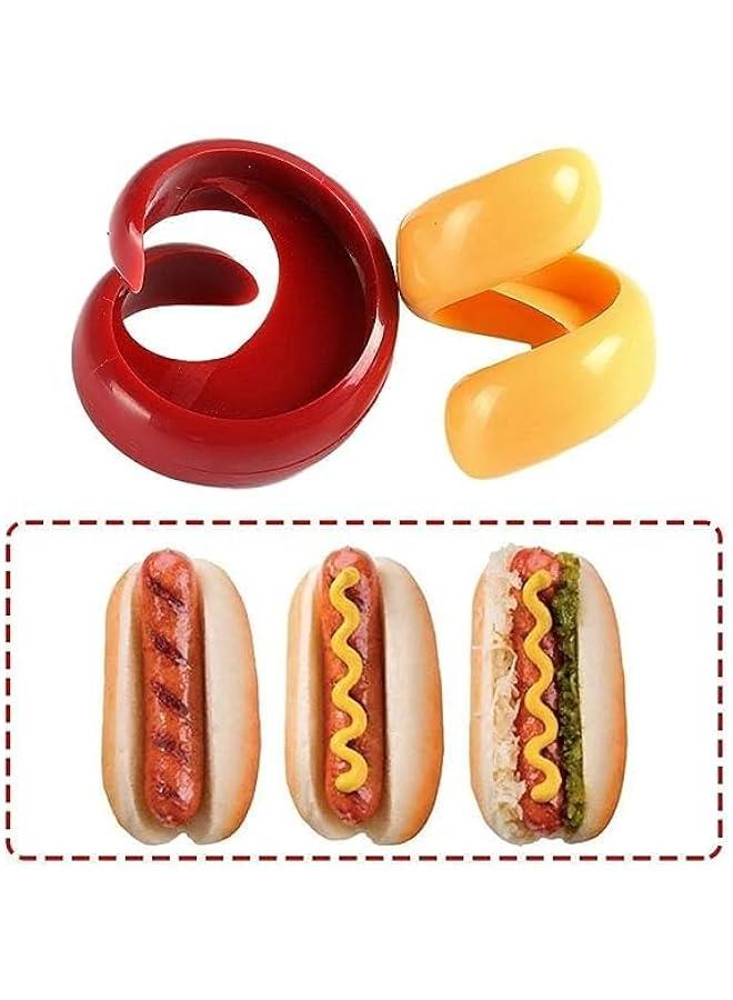 Red and Yellow Manual Fancy Sausage Cutter BBQ Hot Dog Gadget Vegetable Slicer Fruit Kitchen Utensil Practical Tool - Image 3