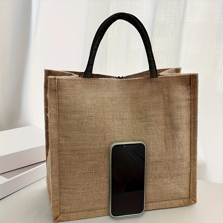 Fashion Printed Linen Handbag Tote Bag Office Worker 2-Piece Set -Style Lightweight Commuter Women'S Fashion - Image 3