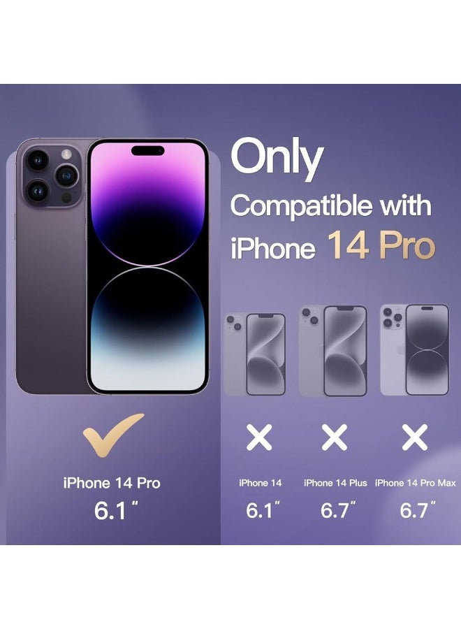 Crossbody Case For IPhone 14 Pro 6.1-Inch With Adjustable Lanyard Strap Clear Transparent Anti-Yellowing Shockproof Protective Phone Cover With Neck Cord (Deep Purple) - Image 1