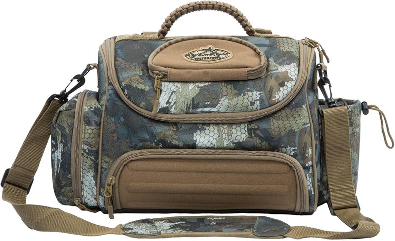 Rig Em Right Rig'Em Right Waterfowl Lock and Load Duck Hunting Blind Bag with Molded Ammo Compartments, Sunglasses Case, Drink Holder and More (Optifade Timber Camo) - Image 1