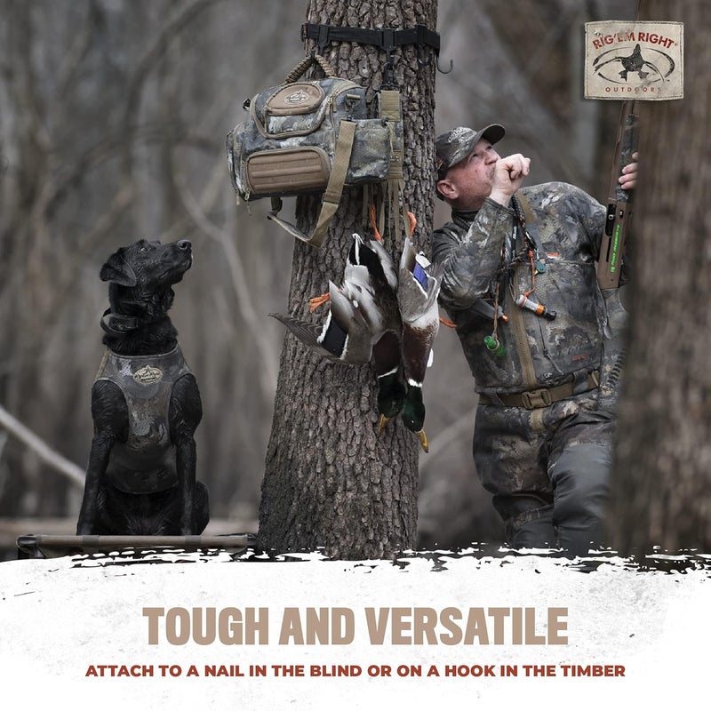 Rig Em Right Rig'Em Right Waterfowl Lock and Load Duck Hunting Blind Bag with Molded Ammo Compartments, Sunglasses Case, Drink Holder and More (Optifade Timber Camo) - Image 5