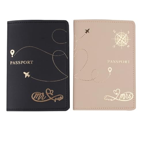 Snogisa Travel Holder Set,Honeymoon Gift,Slim Passport Case Covers and Organizer Slots Couple Travel Luggage Tags,Wedding Bridal gift - Image 2
