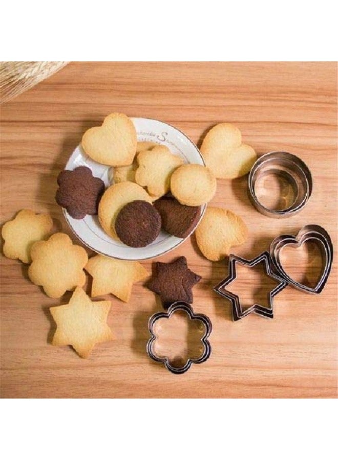 Inditradition 12 Pieces Cookie Cutter Set | 4 Different Shapes, 3 Sizes, Stainless Steel - Image 2