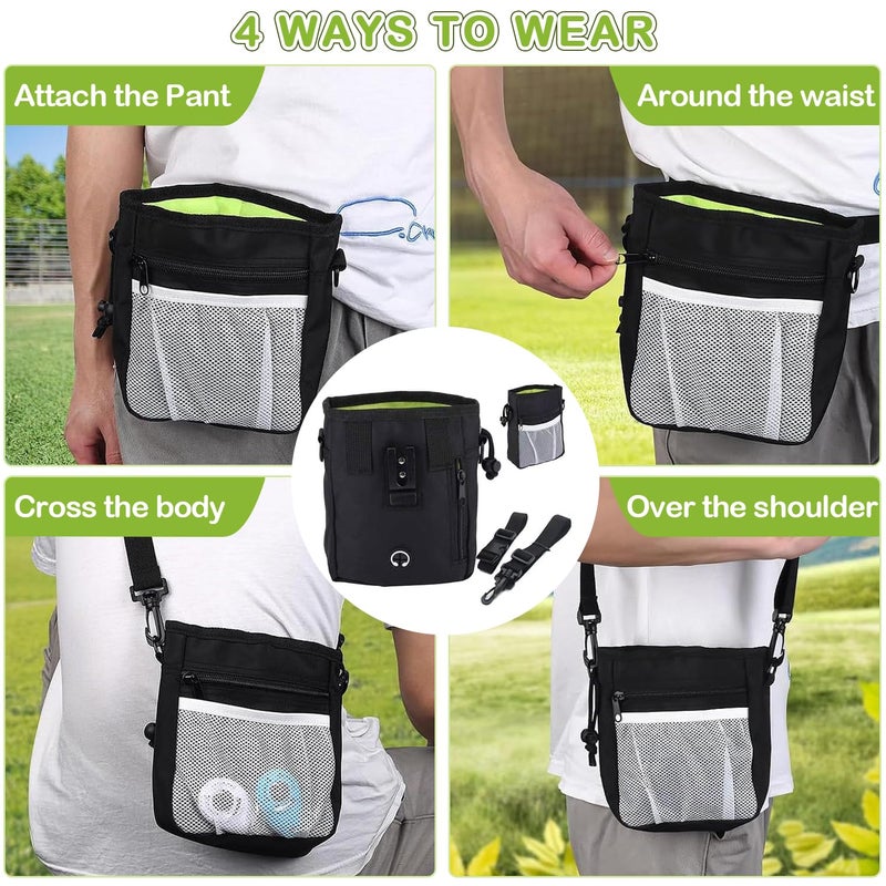 JIURUN Dog Treat Pouch for Pet Training - Dog Treat Bag (Black) - Dog Training Kit, Dog Clicker for Training, Silicone Treat Bag, 2-in-1 Whistle Clicker, Collapsible Dog Bowl, 2 Dog Poop Bag - Image 5