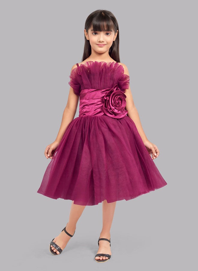 PinkChick فستان تول بوردو مزخرف للفتيات - Image 1