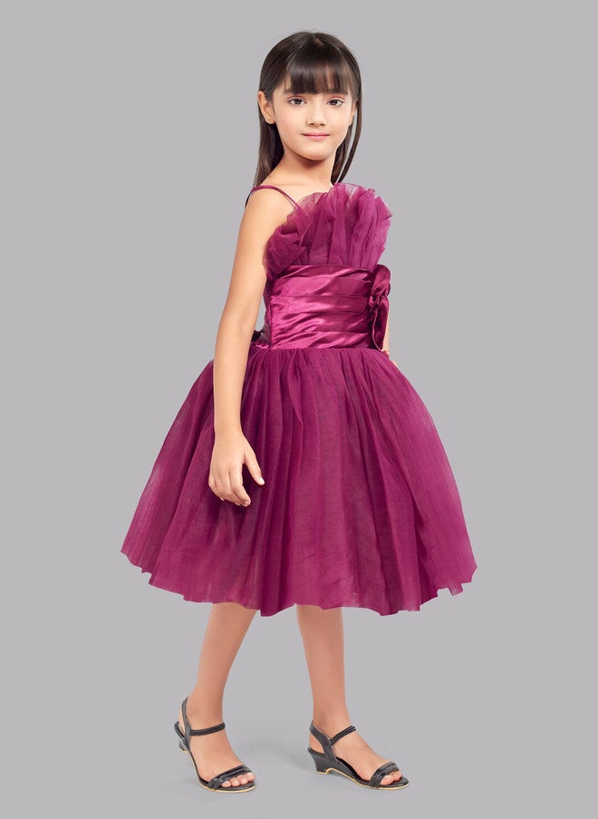 PinkChick فستان تول بوردو مزخرف للفتيات - Image 3
