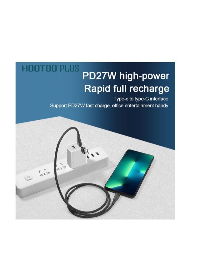 هوتو كابل شحن سريع HOOTOO موديل HT-097 – الحل المثالي لجهازك مع كابل بيانات فائق الكفاءة بقدرة تصل إلى 27W، يدعم منافذ USB وType-C إلى لايتنينغ، ويمنحك شحنًا سريعًا وآمنًا مع مزامنة عالية السرعة، بالإضافة إلى تصميمه المتين القابل للانحناء والمصنوع لتحمّل الاستخدام اليومي المكثّف، ليقدّم لك أداءً مستقرًا وموثوقًا يناسب جميع احتياجاتك التقنية أينما كنت سلك شاحن يو اس بي لمنفذين منفذ الايفون ومنفذ تايب سي لايفون ولجلكسي  اللون الاسود يدعم منافذ يو اس بي  وايو اس بي والتايب سي يدعم اجهزة الايفون والايباد كابل شحن سريع ايفون إلى نوع يواس بي وتايب سي  متين ومقاوم للحرارة، سلك شاحن ابل سلك شاحن لايفون سلك شاحن بمنفذيو اس بي لشاحن الايفون سلك شاحن ايفون اصلي سلك شاحن يو اس بي لتايب سي لايفون والجلكسي سلك شاحن شاحن اندرويد اصلي كابل كيبيل جالكسي كيبل يو اس بي - Image 3