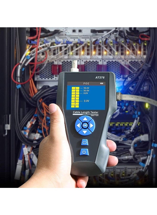 Generic - Network Cable Tester, AT278 TDR Multi-functional LCD Tracker For RJ45, RJ11, BNC, Metal Cable, PING/POE NF-8601S - Image 1