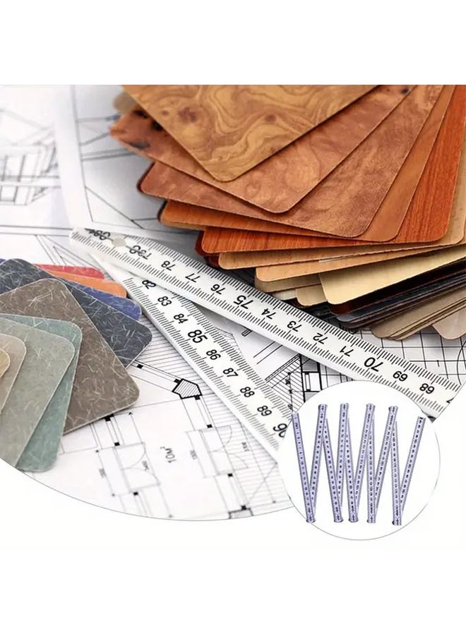 ProCraft 78 74 Inch Fiberglass Folding Ruler 10 Locking Clips Dual Scale Inch Cm 90 Degree Angle Measurement - Image 2