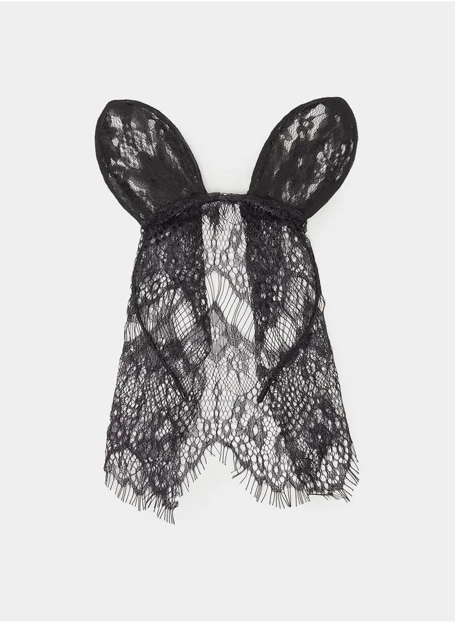 Styli Styli Lace Cat Ear Headband with Eye Mask