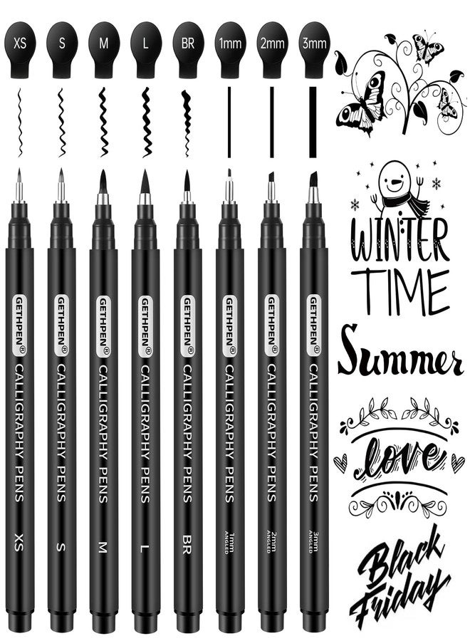 GETHPEN Calligraphy Pen,Calligraphy Pens for Writing, Brush Pens Calligraphy Set for Beginners, Calligraphy markers, Black Archival Ink Pens,Hand Lettering Pen for Art Drawing, Sketching,Scrapbooking - Image 1
