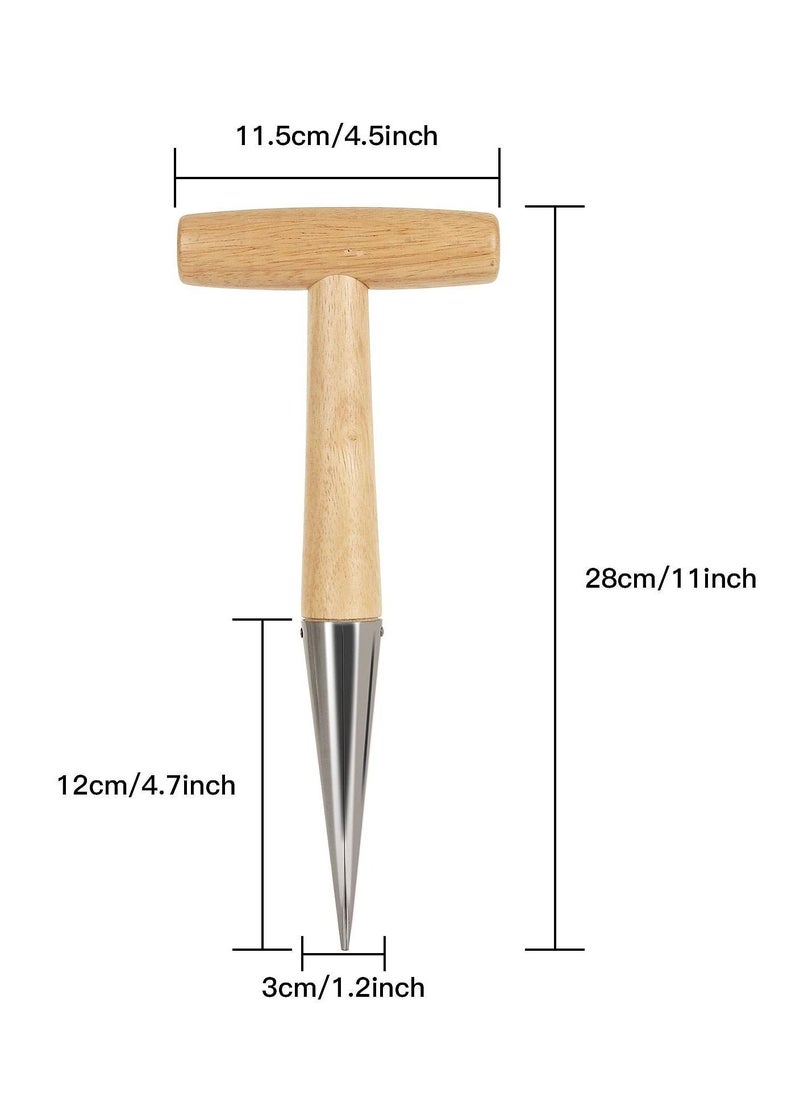 NIBEMINENT Two 11-Inch Stainless Steel Manual Planters Garden Tools Transplanting Plants Planting Bulbs Digging Gardening  - Image 2