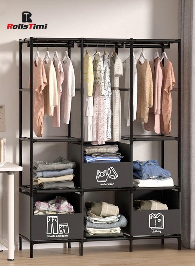 RollsTimi  Coat and Hat Rack, Simple Clothes Drying Rack, Multi-Functional Drying and Storage Integrated Rack for Bedroom Foldable and Assembled Type Storage Rack - Image 2