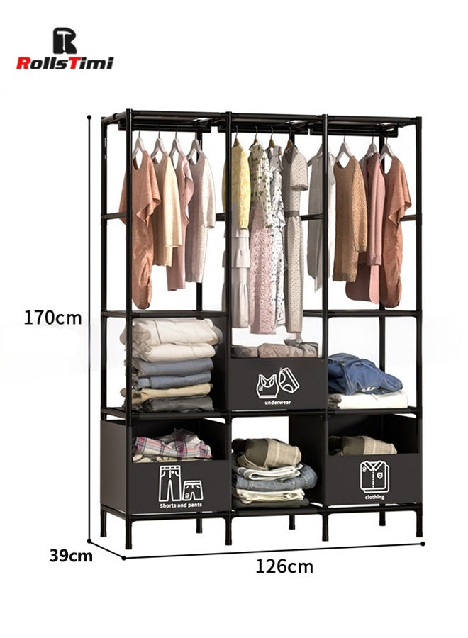RollsTimi  Coat and Hat Rack, Simple Clothes Drying Rack, Multi-Functional Drying and Storage Integrated Rack for Bedroom Foldable and Assembled Type Storage Rack - Image 5