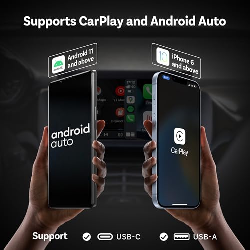 OTTOCAST Mini 2025 Wireless CarPlay Android Auto 2in1 Adapter Fast Stable Connection Plug Play for iPhone Android Devices Black - Image 3