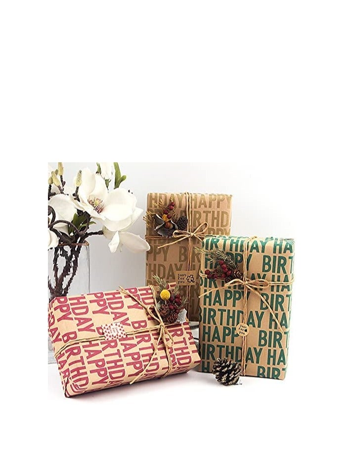 Eco-Friendly Birthday Gift Wrap for All Occasions, Perfect for Weddings, Showers, Graduations, and More - Image 3