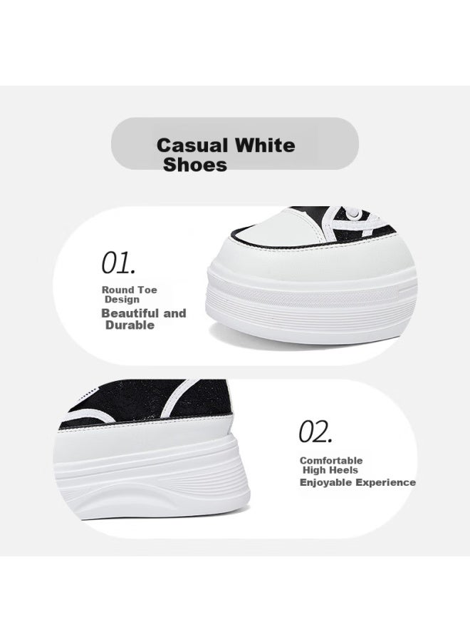 DUSTO Da Dong Thick-soled Women's Canvas Shoes Spring New Breathable Thick-soled Height-increasing Pearl Board Shoes 1365 - Image 2