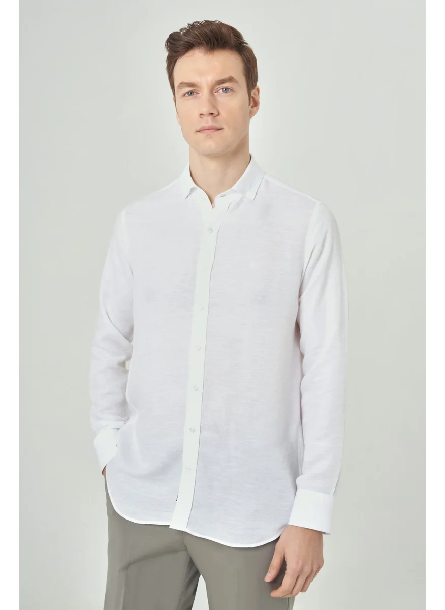 Bisse Men's Regular Fit Long Sleeve Sports Shirt WHITE GM23Y231022_D01