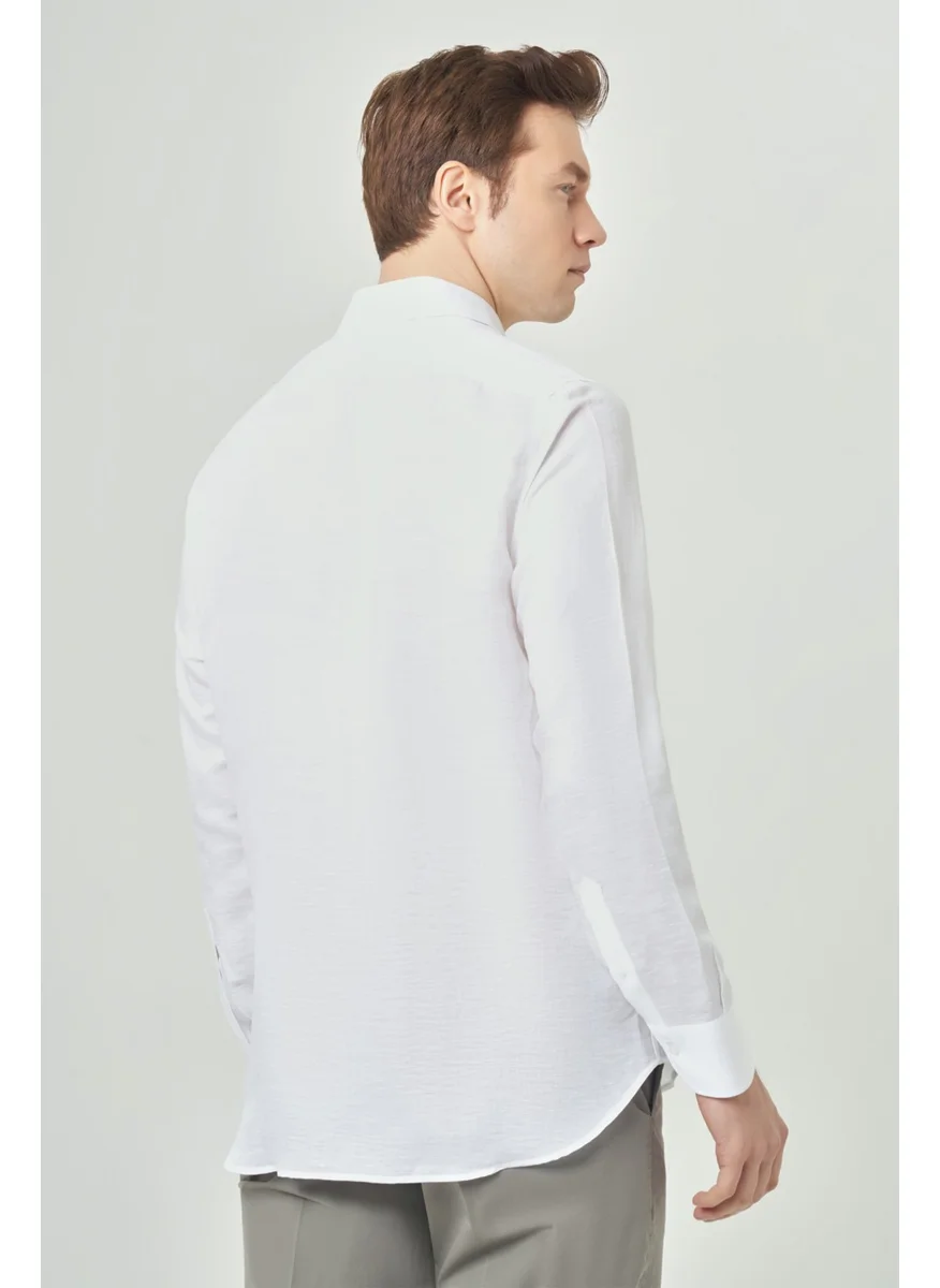 Bisse Men's Regular Fit Long Sleeve Sports Shirt WHITE GM23Y231022_D01