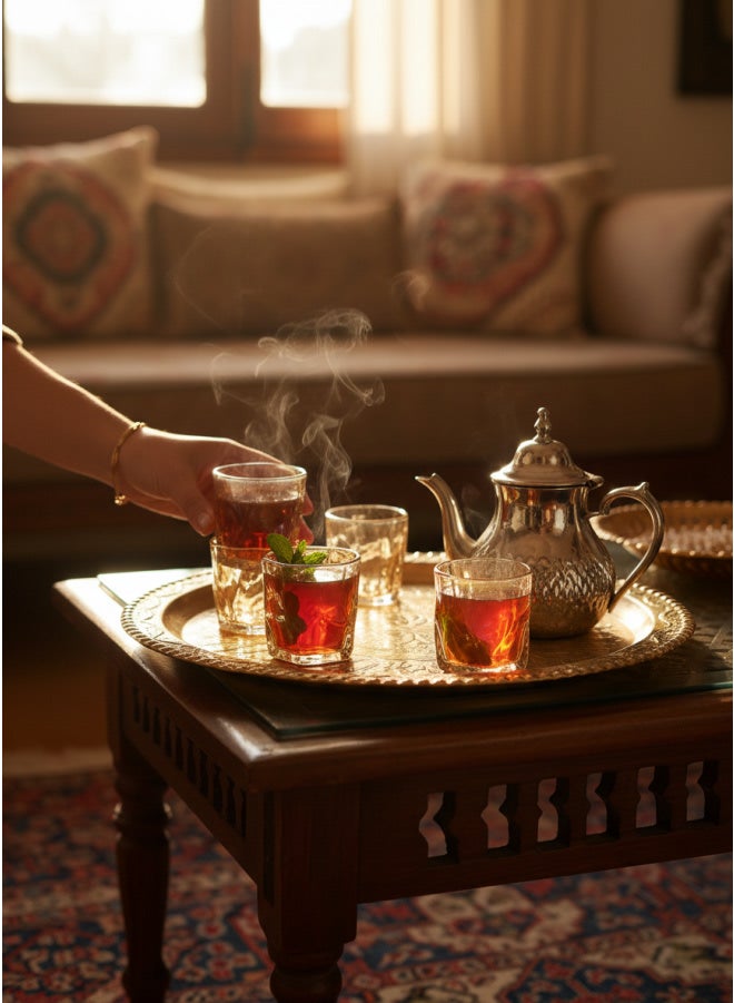 كذا هوم كاسا هوم طقم 6 أكواب شاي زجاجية عنبرية ملتوية تصميم دوامي 200مل مصر - Image 2