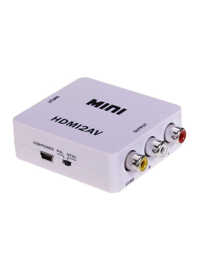 NIBEMINENT HDMI To RCA AV/CVBS L/R Convertor Adapter White  - Image 1
