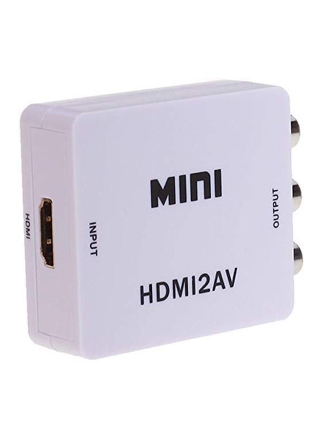 NIBEMINENT HDMI To RCA AV/CVBS L/R Convertor Adapter White  - Image 2