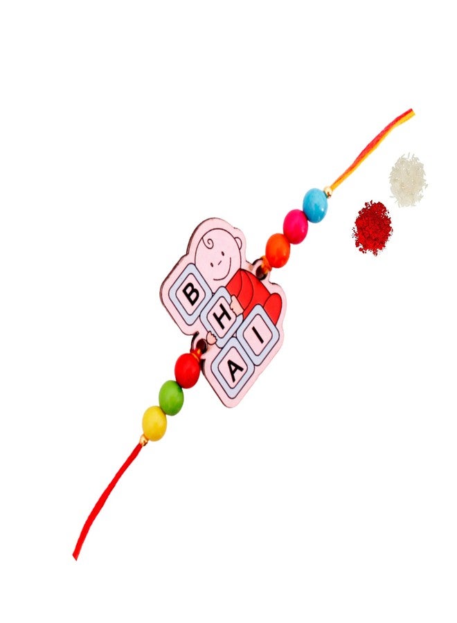 VR Creatives Rakhi for Kids Cartoons Carectores Bal Ganesha/Lord Ganesh With Tika set Rakhi For Kids 101 (Baby Brother) - Image 1