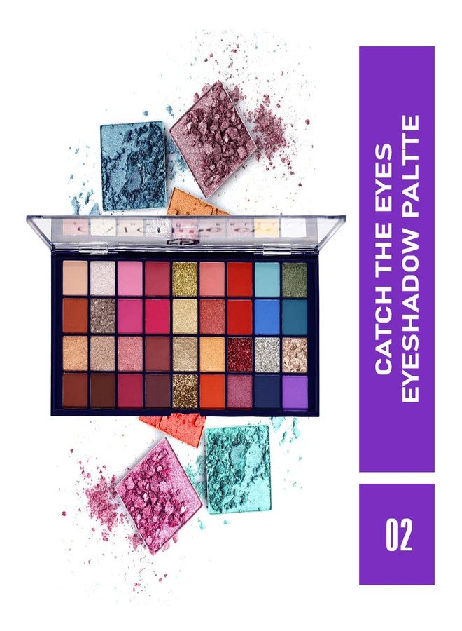 مات لوك باليت ظلال العيون "مات لوك" بـ 36 لونًا، مقاومة للماء، غنية بالأصباغ، تمنحكِ لمسة نهائية مثالية تدوم طويلًا | باليت ظلال عيون مطفية بلون نيود لامع | 20.5 غرام | 01 - Image 2