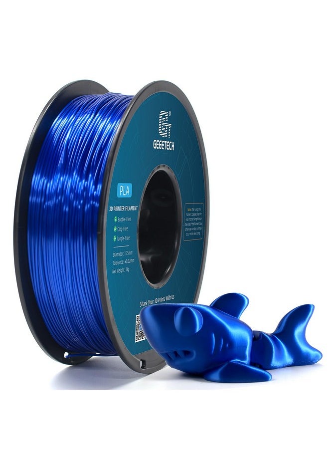 جيتيك خيوط Geeetech Metal Shine مقاس 1.75 مم للطابعات ثلاثية الأبعاد، بكرة PLA حريرية 1 كجم (2.2 رطل)، أزرق ملكي معدني...  - Image 1