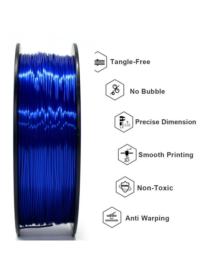 جيتيك خيوط Geeetech Metal Shine مقاس 1.75 مم للطابعات ثلاثية الأبعاد، بكرة PLA حريرية 1 كجم (2.2 رطل)، أزرق ملكي معدني...  - Image 2