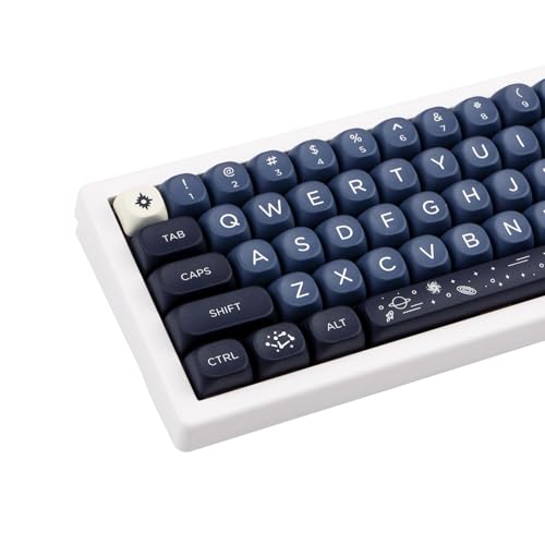 GEKUCAP MOA Keycaps 126 Keys PBT Keycaps DyeSublimation Custom Keyboard Key Caps Set for Cherry Gateron MX Switches Mechanical Keyboards Black Blue Space Theme Key Caps