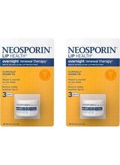 Neosporin Lip Health Overnight Healthy Lips Renewal Therapy Petrolatum Lip Protectant 027oz Pack of 2