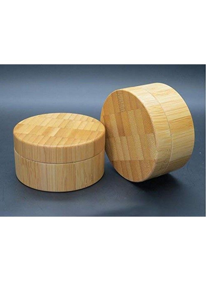 SYBL علبة مسحوق فارغة من الخيزران سعة 30 مل 1 أونصة مع إسفنجة وفلتر لحفظ مستحضرات التجميل (1 قطعة) - Image 3