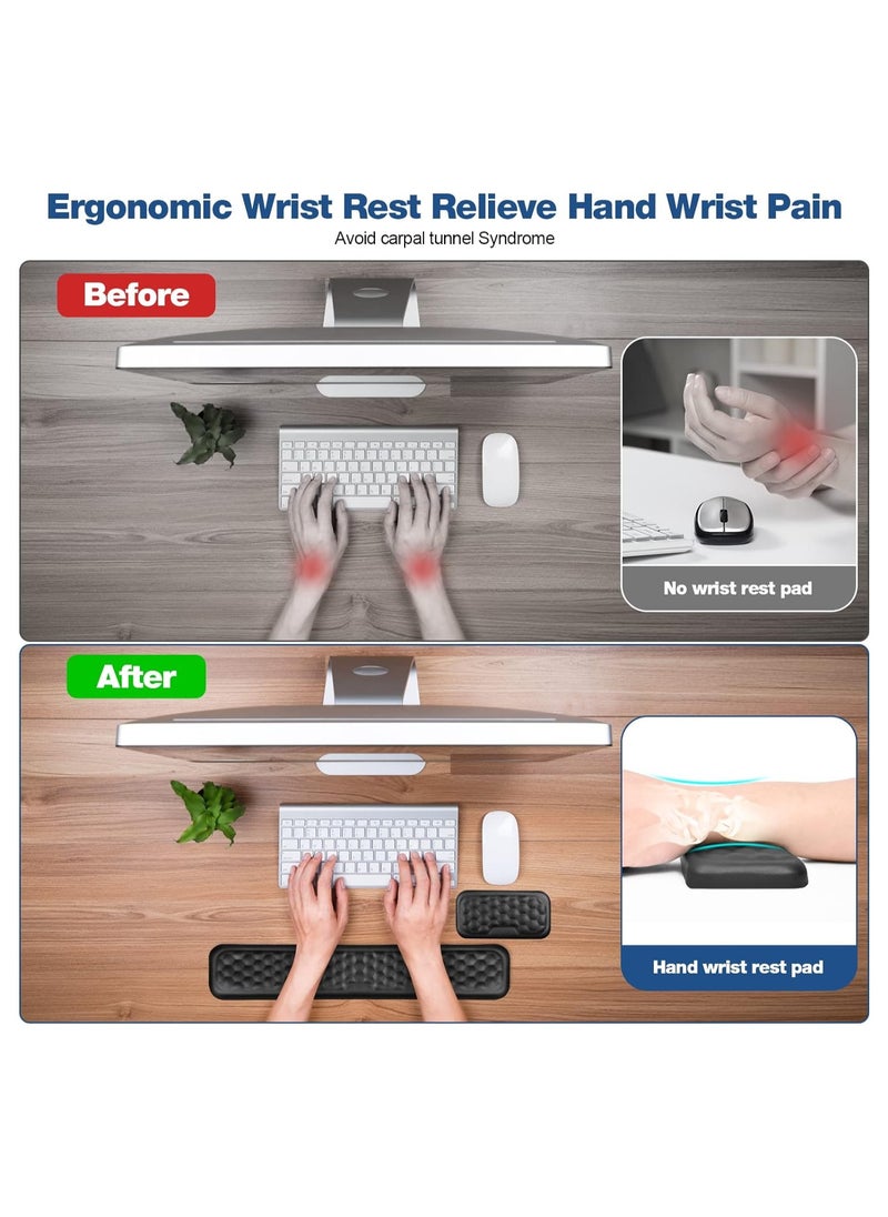 SYOSI Keyboard Wrist Rest Keyboard Pad Enlarge Gel Memory Foam Set Keyboard Rest Cushion Support for Office Computer Laptop Comfortable Lightweight for Easy Typing Pain Relief  - Image 4