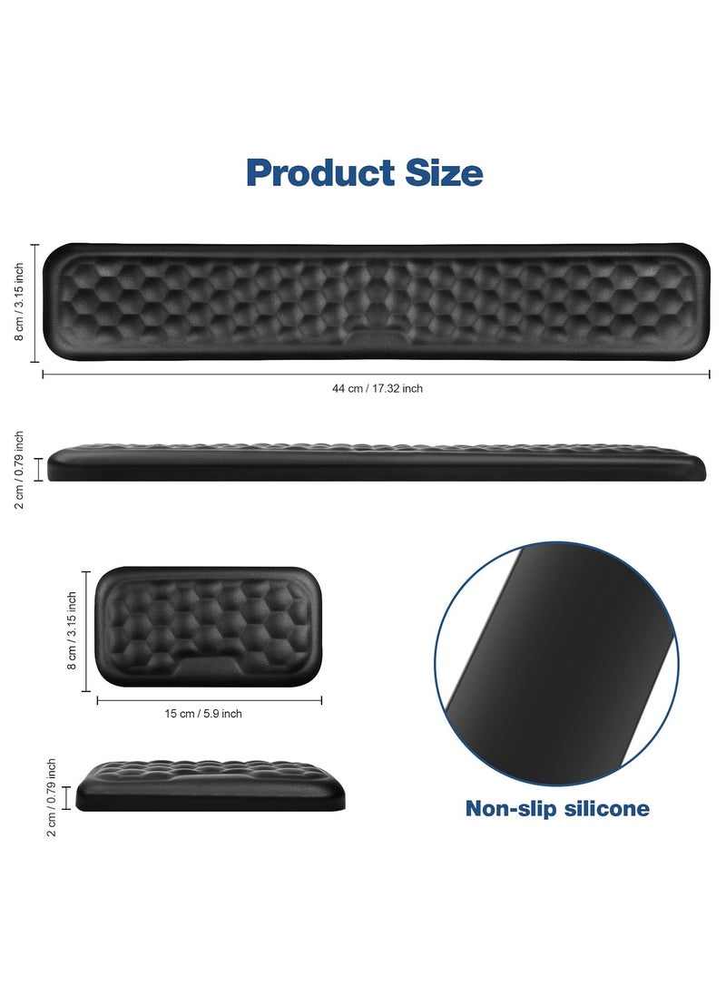 SYOSI - Keyboard Wrist Rest Keyboard Pad Enlarge Gel Memory Foam Set Keyboard Rest Cushion Support for Office Computer Laptop Comfortable Lightweight for Easy Typing Pain Relief - Image 1