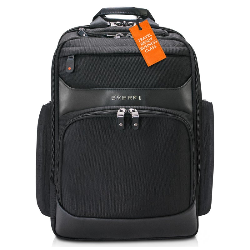 EVERKI Onyx Business Laptop Backpack Durable Leather Ballistic Nylon Bag TravelFriendly Design Dedicated Space for Up to 156 Laptops Stylish Office Backpack 25L Capacity EKP132 Black