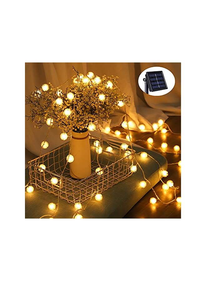 The Bros 10M Battery Operated 80 LED Furry Snowball String Lights Dandelion Christmas Fairy String Lights for Holiday Wedding Party Decoration (Warm White)  - Image 3