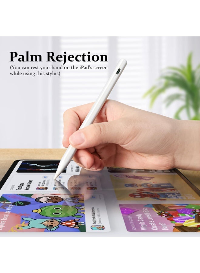 Stylus Pen for iPad Pencil 10th Generation, 2X Fast Charge Apple Pencil with Tilt Sensitivity  Palm Rejection, Compatible with 2018-2025 iPad 6-11th, Pro 12.9/11/13/ M4, Air 3/4/5/M2/M3, Mini 5/6 - Image 4
