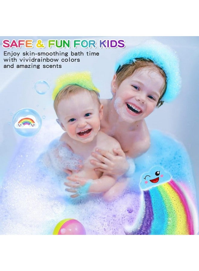 Beauwell Rainbow Bath Bombs Gift Set, Handmade Organic 4 Pcs Bath Bombs for Kids Girls, Natural Kids Bubble Bath Fizzy, Stocking Stuffers for Kids, Christmas Gifts for Kids Women - Image 3