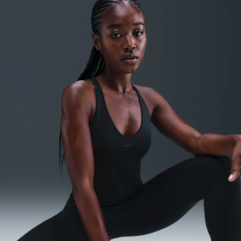 Nike Black Women's Universa Medium-support Padded Sports Bra Tank for Women | Best Price UAE