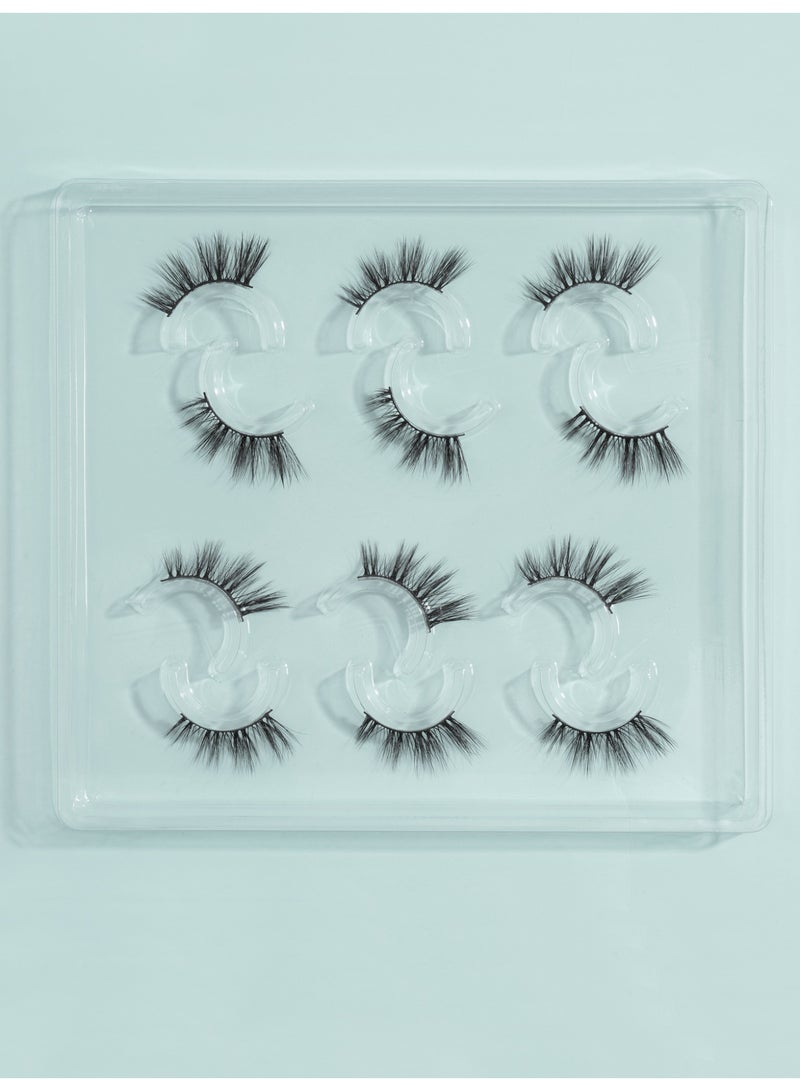 MAGEFY 3D Artificial Lashes Fluffy and Soft Lash False Eyelashes Cat Eye Wispy Faux Mink Lashes Pack Fluffy Short Natural Fake Lashes 6 Pairs - Image 1
