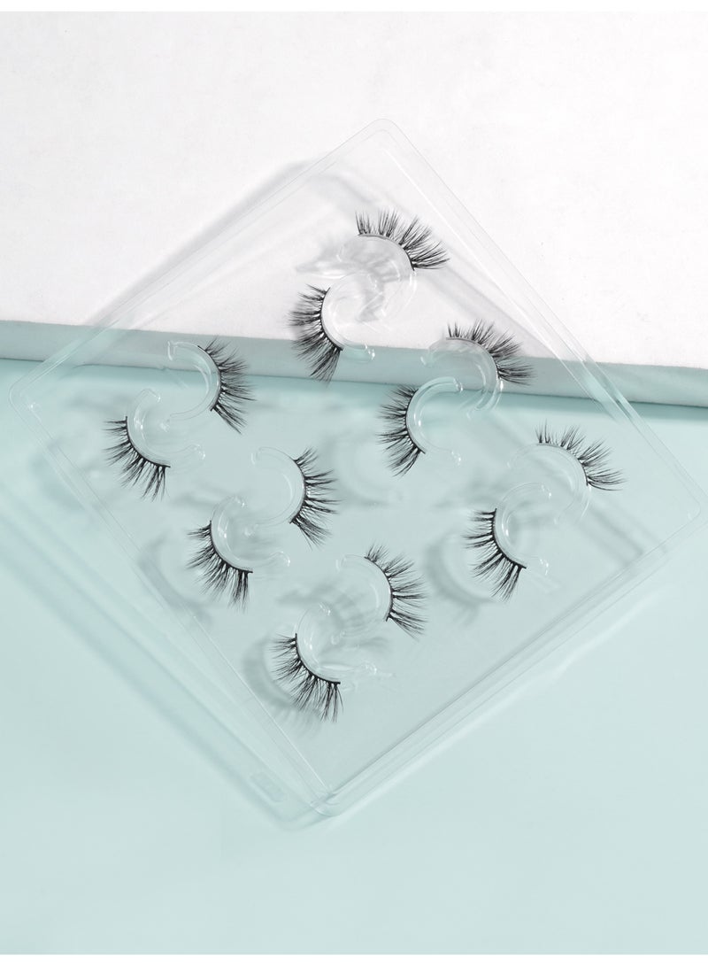 MAGEFY 3D Artificial Lashes Fluffy and Soft Lash False Eyelashes Cat Eye Wispy Faux Mink Lashes Pack Fluffy Short Natural Fake Lashes 6 Pairs - Image 4