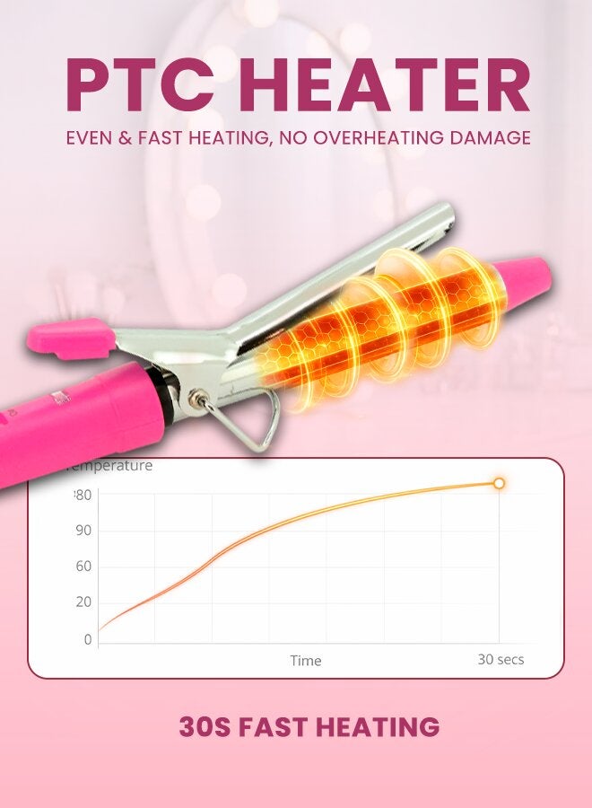 SONASHI Hair Curler For All Hair Types Temperature Setting Of 200 Degree With ONOFF Switch And 360 degree swivel cord Hanging Loop SHC-3002 Pink/Silver - Image 4